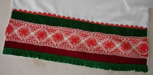 Camiseta coral y verde
