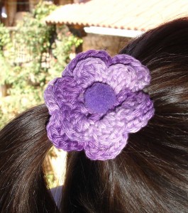 Coletero ganchillo morado