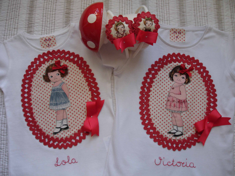 Camisetas y diademas Lola y Victoria