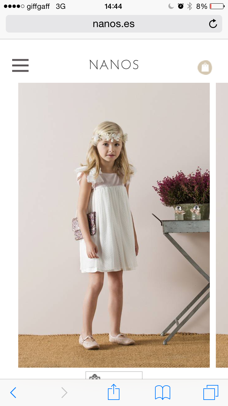 Vestido blanco y rosa empolvado Diana
